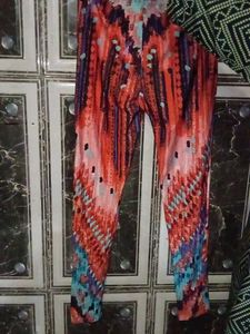 Floral Print Denim Jeggings