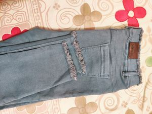 a Denim Jeans With Design In Top &amp; Bottom