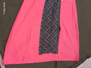 New Soch Pink Front-Open Coat Style Kurti