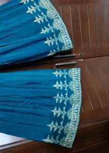Teal Green Full Embroidery Chinon Silk Sharara Set