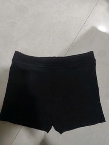 Black Cotton Shorts