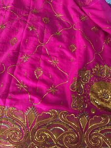 Vibrant Pink Sequined saree