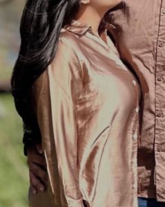 Shiny Satin Collared Shirt