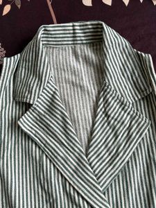 Striped Sleeveless Blazer