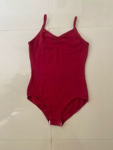 Red Spaghetti Strap Leotard shapewear