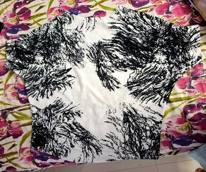 Black & White Abstract Print Top