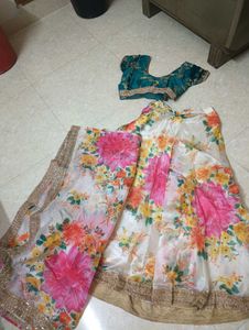 Floral Print Lehenga Choli Set