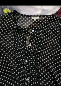 Chic Polka Dot Button-Up Blouse