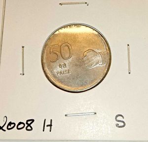 Complete Set of 50 Paise Mudra Coins (6 Pcs)