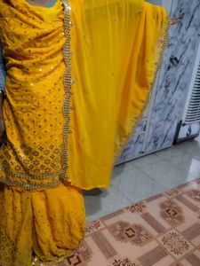 Vibrant Yellow Embellished Kurta Set