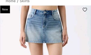 Denim Skirt with Star Embellishments
