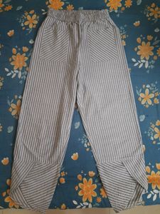 Mystere Paris Grey and White Striped Lounge Pyjama