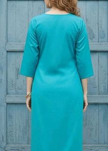 Anouk Teal Leaf Print Kurta