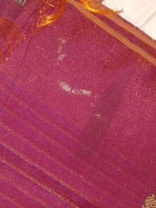 Elegant Maroon Striped Saree with Peacock Motifs