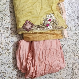 dual colour  gota n zardosi work customized kurta n straight pant