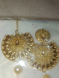 Gold Tone Indian Jewelry Set