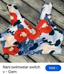 Floral Print V-Neck Bikini Top