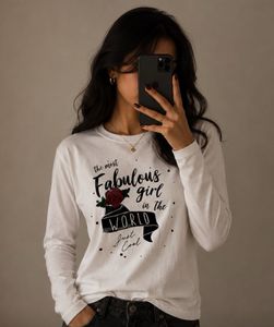 White Fabulous Girl T-Shirt