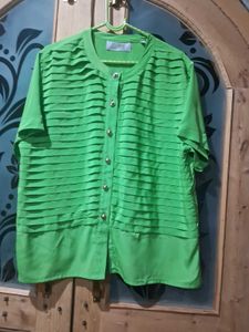 Green Button-Down Top