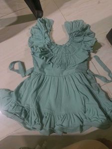 Flowy Ruffled Teal Dress