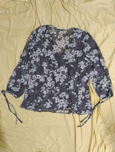 Y2K Sheer Floral Sleeve Top