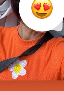 Orange Flower Graphic T-shirt