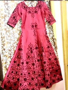 💗 Pink Embroidered Gown