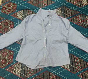 Classic Blue & White Striped Button-Up Shirt