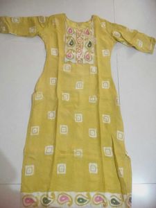 Yellow Printed Kurta