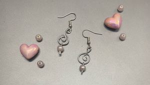 Charming Wire Swirl Earrings with Pearls