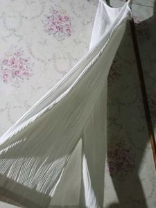 Elegant White Textured Midi Dress