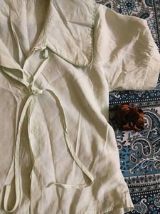 Light Green Vintage Button-Up Top