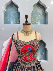 Stunning Peacock Print Lehenga Choli