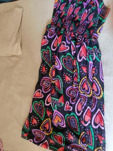 Vibrant Heart Print Maxi Dress