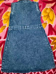 Sleeveless Denim Button-Up Dress