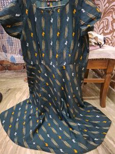 Chic Teal Printed Midi Dress