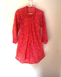 Gajari Pink colour Shrug or Long Top