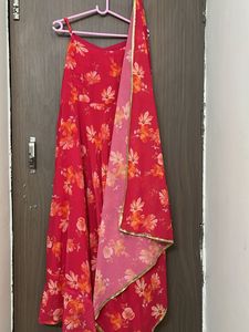 new long  Floral Print Kurta and dupatta set …