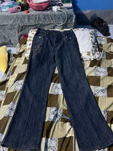 Sparkly Dark Wash Flare Jeans