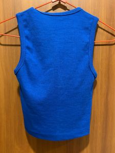 Ribbed Blue Tank Top