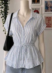 Chic Blue Striped Midi Dress