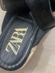 Zara Leather Straps Wedge Sandals🎀