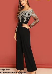 Elegant Black &amp; Gold Party Jumpsuit