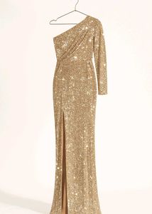 Sparkling Sequin Slit Dress