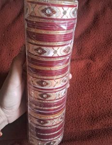 Beautiful Maroon &amp; Gold bride churda
