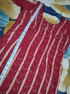 Embellished maroon suit