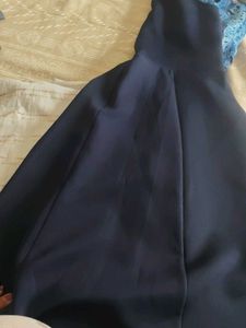 Madame Blue Floral Lace A-Line Dress