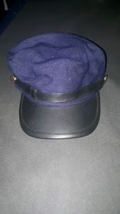 leather and cotton mix cap