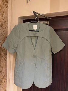 Sage Green Cutout Blazer