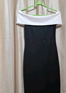 Elegant Black &amp; White Maxi Dress